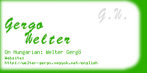 gergo welter business card